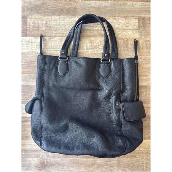 Botkier Designer Rio Top Handle Black Leather Tote Bag Quiet Luxury Minimalist - Picture 1 of 5